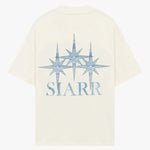 Siarr Stardust Tee white graphic t-shirt with relaxed fit and back print in premium cotton