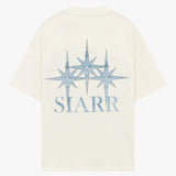 Siarr Stardust Tee white graphic t-shirt with relaxed fit and back print in premium cotton