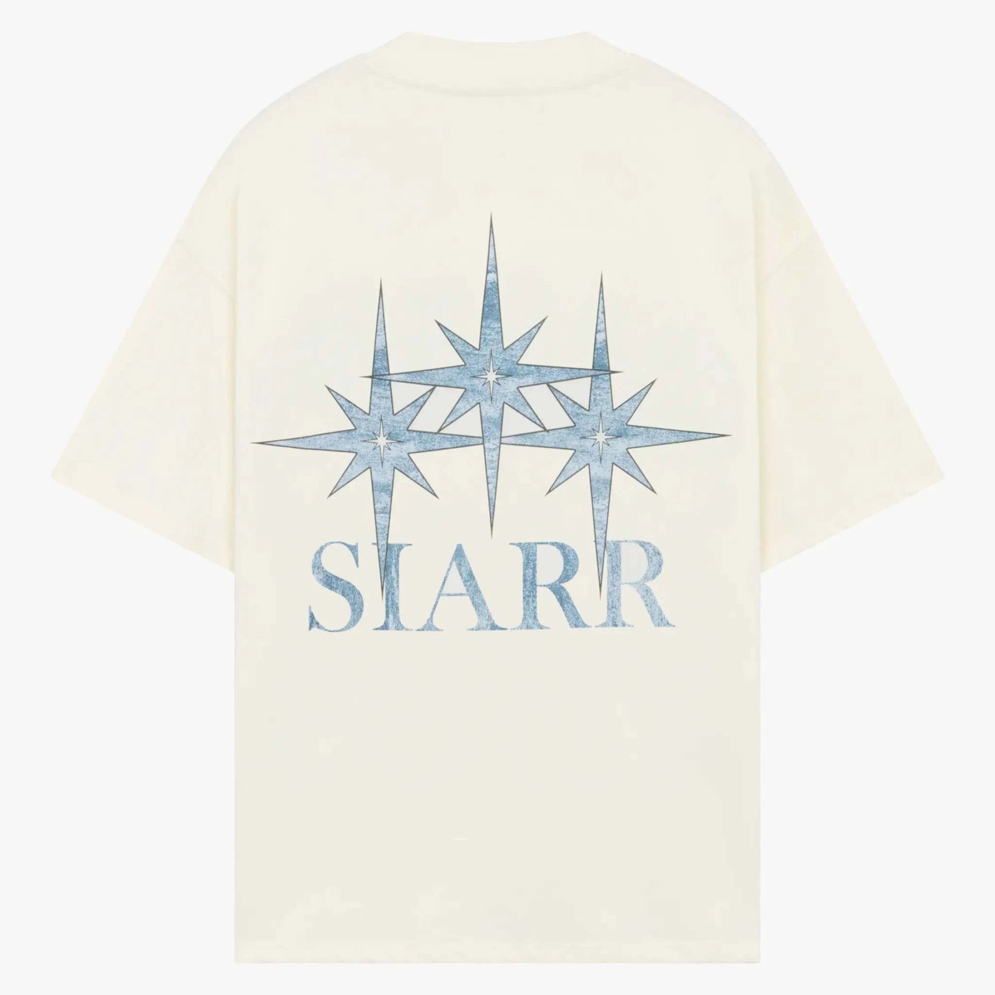 Siarr Stardust Tee white graphic t-shirt with relaxed fit and back print in premium cotton