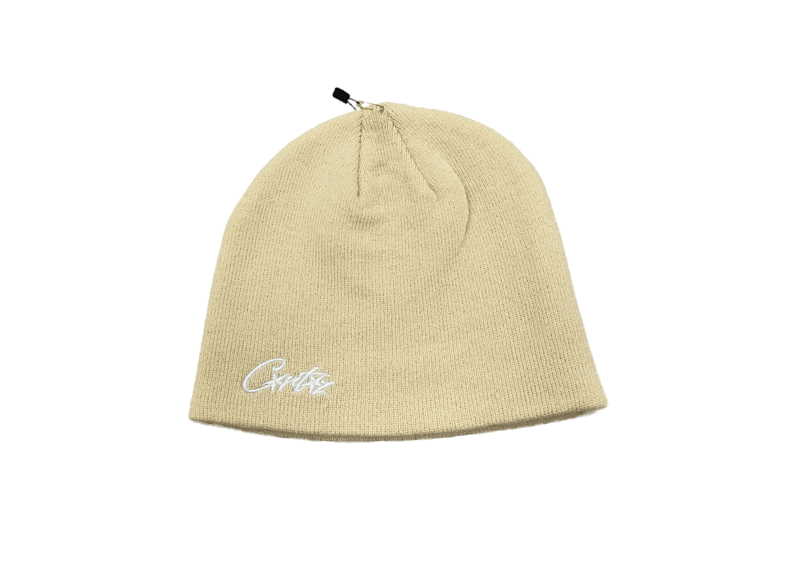 Corteiz Allstarz Beanie Cream with embroidered logo.