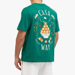 CASABLANCA CASA Way green t-shirt with decorative back graphic.