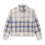 Vale Forever Skyfall flannel shirt in cream and blue colors