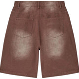 Vale Forever 1980s brown jorts denim shorts detailed view