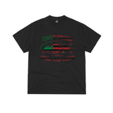 Corteiz x Denim Tears black t-shirt with red and green graphic logo design