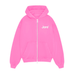 Jare Crew Zipper in pink color with full front zipper and crew neck design