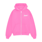 Jare Crew Zipper in pink color with full front zipper and crew neck design