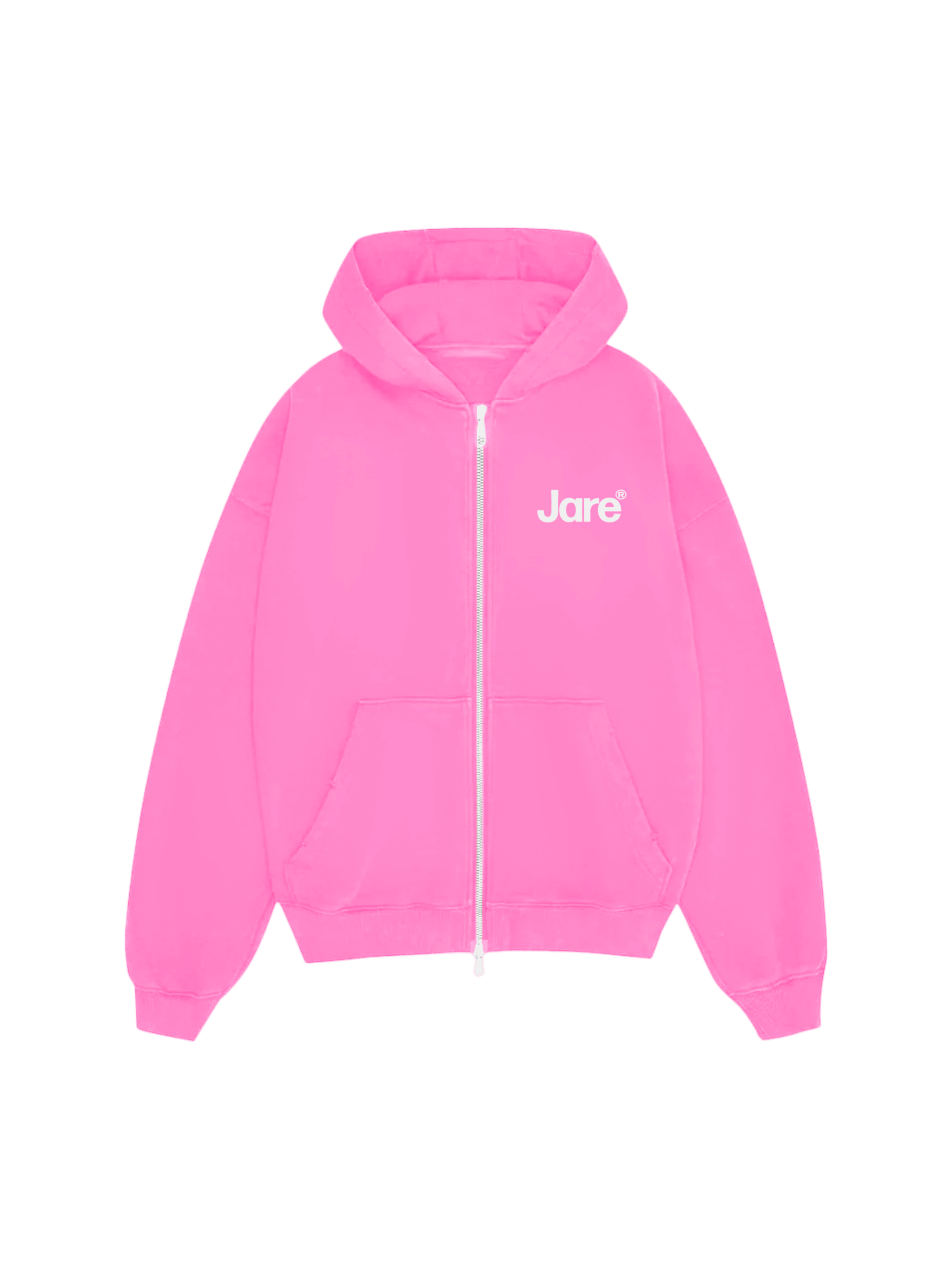 Jare Crew Zipper in pink color with full front zipper and crew neck design