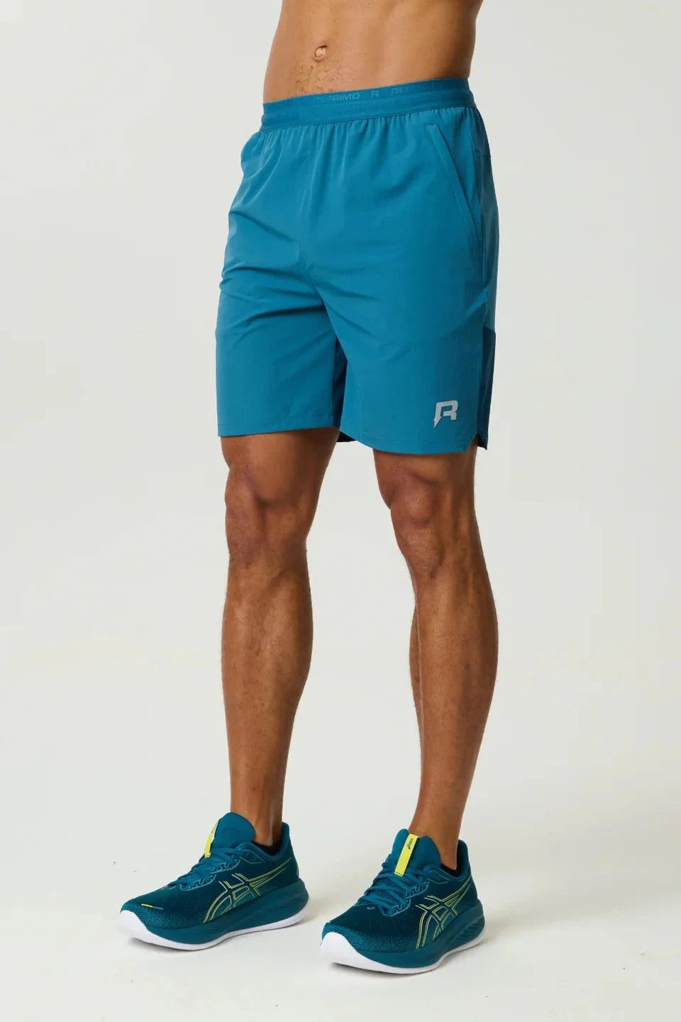Reprimo Flight Shorts in lake blue with breathable fabric and functional zip pockets for active performance