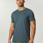 Reprimo Vortex T-Shirt in Dark Moss and Grey Velvet with ergonomic panels and lightweight fabric for athletic performance
