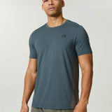 Reprimo Vortex T-Shirt in Dark Moss and Grey Velvet with ergonomic panels and lightweight fabric for athletic performance