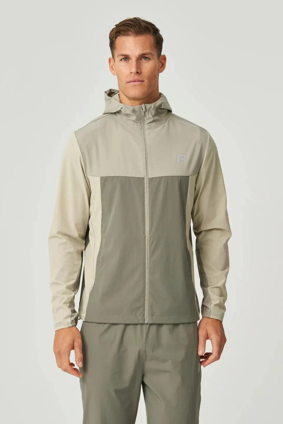 Reprimo Flight Windbreaker khaki lightweight wind-resistant jacket with zip pockets and back vent