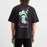 Black Casablanca Frosty Mountain graphic t-shirt with mountain design on back
