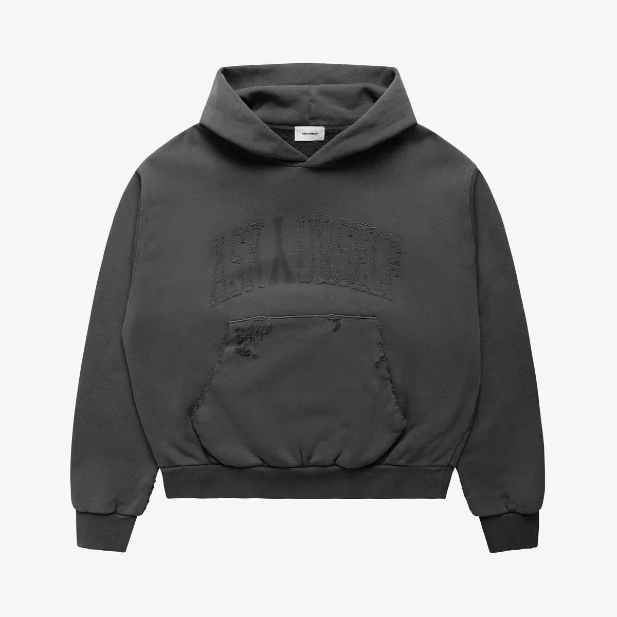 Askyurself vintage black college hoodie with Acne Studios branding