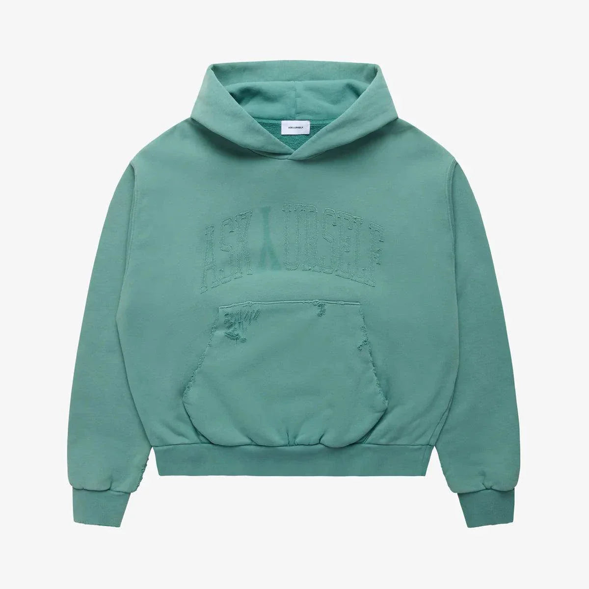Vintage green Askyurself college hoodie featuring Acne Studios design