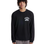 Jeanius Bar Atelier Varsity Long Sleeve black and white vintage washed t-shirt made in London with relaxed boxy fit