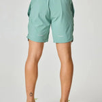 Reprimo Pulse Shorts in Seafoam color, back view.