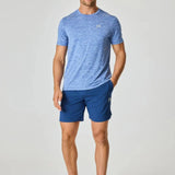 Reprimo Pulse T-Shirt in Indigo worn by model.