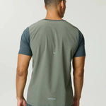 Reprimo Clima T-Shirt in dark moss and khaki with lightweight, moisture-wicking fabric and athletic fit for high-intensity training