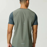 Reprimo Clima T-Shirt in dark moss and khaki with lightweight, moisture-wicking fabric and athletic fit for high-intensity training