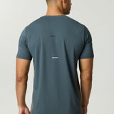 Reprimo Vortex T-Shirt in dark moss and grey velvet with ergonomic panels and lightweight fabric for performance