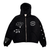 Suavo World Checkerboard Zip Hoodie Black