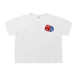 Suavo World Dice T-Shirt on model, boxy relaxed fit, vintage wash, hand distressed cotton tee