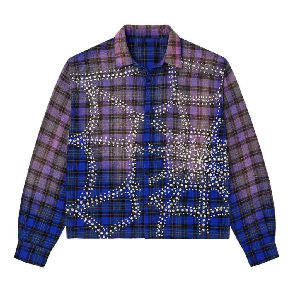 Vale Forever Blue Inferno Flannel shirt in blue and purple tones