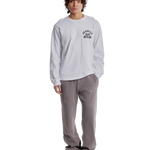 Jeanius Bar Atelier varsity long sleeve white and black t-shirt with vintage wash and relaxed fit