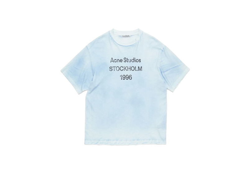 Acne Studios Stockholm logo t-shirt in dusty blue color