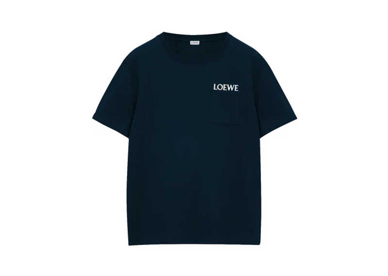 Loewe Pocket T-Shirt in navy blue color