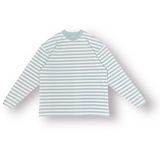 Baire Atelier Striped Long Sleeve Tee in heavyweight 100% cotton with high neckline and dropped shoulder design