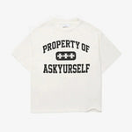 Askyurself Property T-Shirt in vintage white featuring Acne Studios design