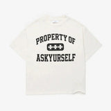 Askyurself Property T-Shirt in vintage white featuring Acne Studios design