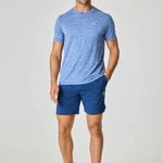 Reprimo Pulse Shorts in Indigo worn by model.