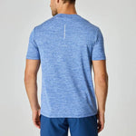 Reprimo Pulse T-Shirt in indigo worn by a man, back view.