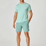 Reprimo Pulse Shorts in Seafoam on male model.