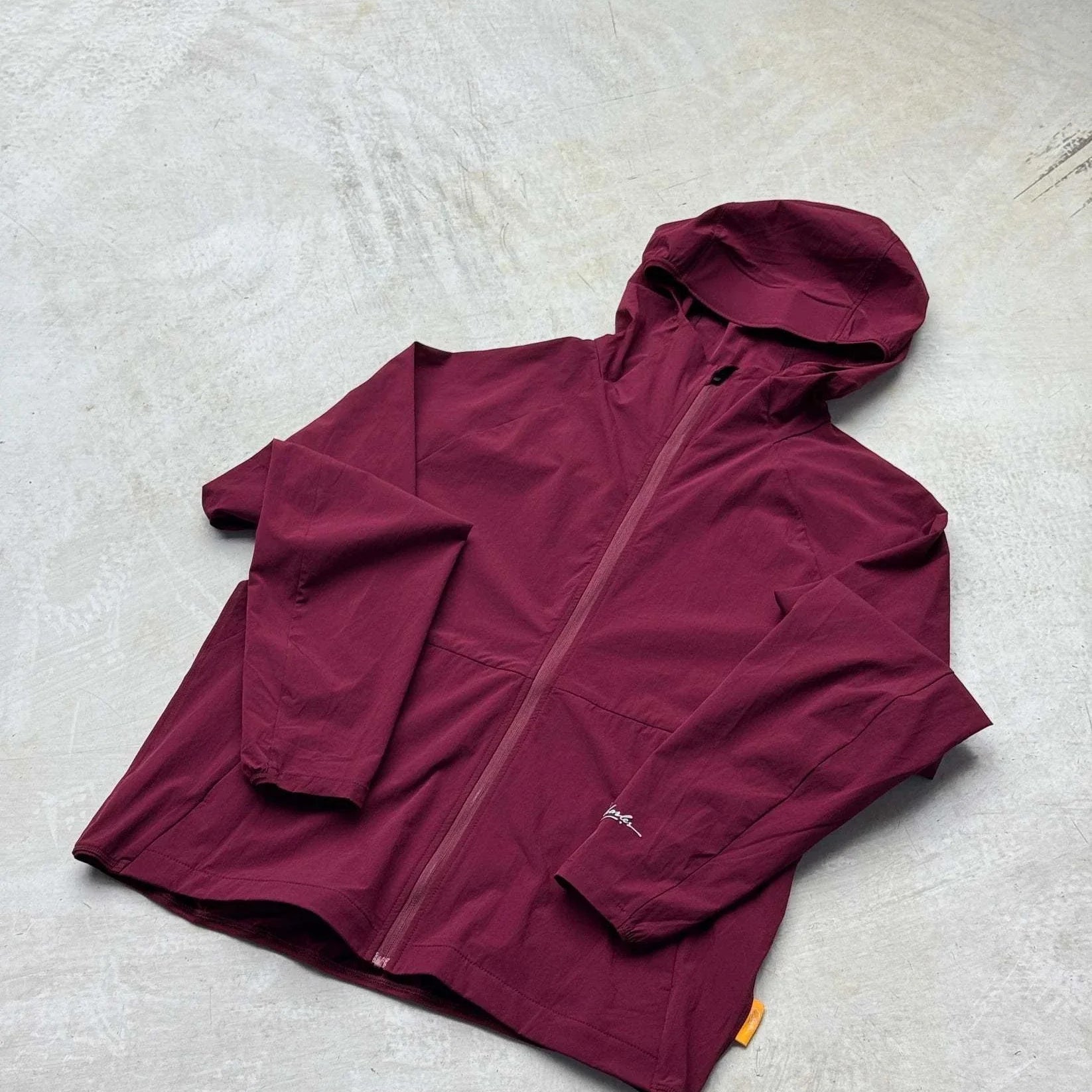 Studio By Charles burgundy hooded track jacket with zipper closure