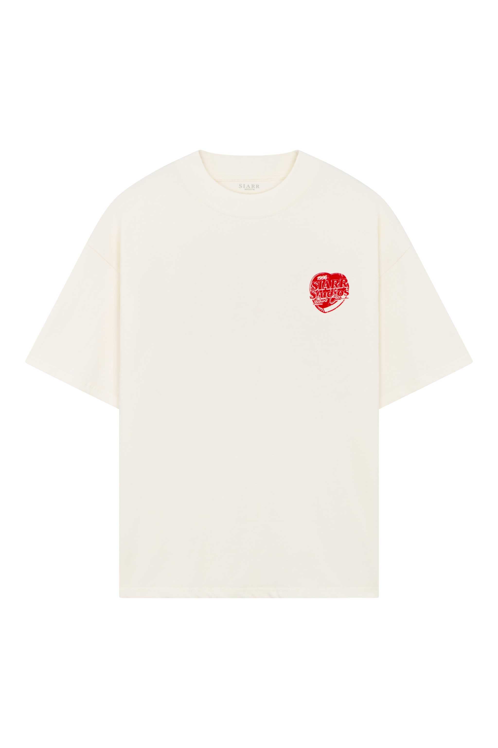 Siarr Lovers Club Tee, oversized fit, ribbed neck, 100% cotton.