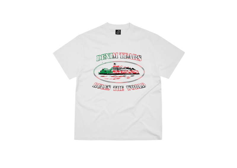White Corteiz x Denim Tears CORTEARS Tee with graphic print design