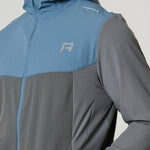 Reprimo Flight Windbreaker in Air Force Blue and Gunmetal, lightweight weather-resistant jacket with zip pockets and breathable back vent.
