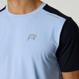 Reprimo Flight T-Shirt lightweight breathable athletic fit black and dusky sky with reflective strips