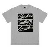 Corteiz Lundun Tee in grey color front view