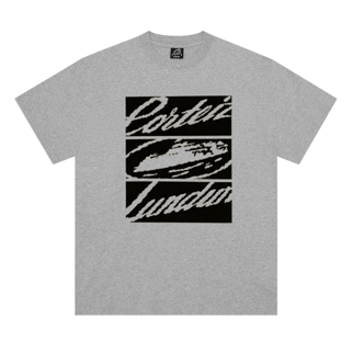 Corteiz Lundun Tee in grey color front view