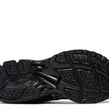 Gel Kayano 14 Black Pure Silver running shoe sole with detailed tread pattern