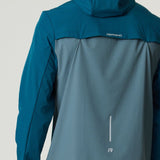 Reprimo Flight Windbreaker in tidal teal and blue steel with lightweight, durable fabric and back vent for ventilation