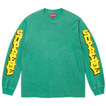 Supreme Cracked Sleeve long sleeve top in washed green