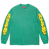 Supreme Cracked Sleeve long sleeve top in washed green