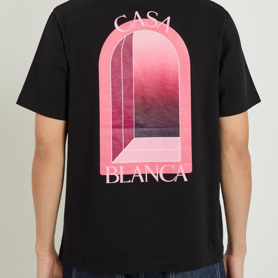 Black Casablanca Arches classic t-shirt with white arch graphic design