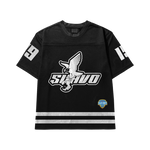 Suavo World Eagle Mesh Jersey in black with bold eagle design.