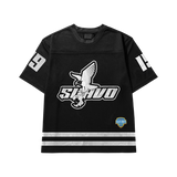 Suavo World Eagle Mesh Jersey in black with bold eagle design.